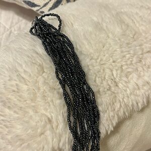 Black glass seed bracelet